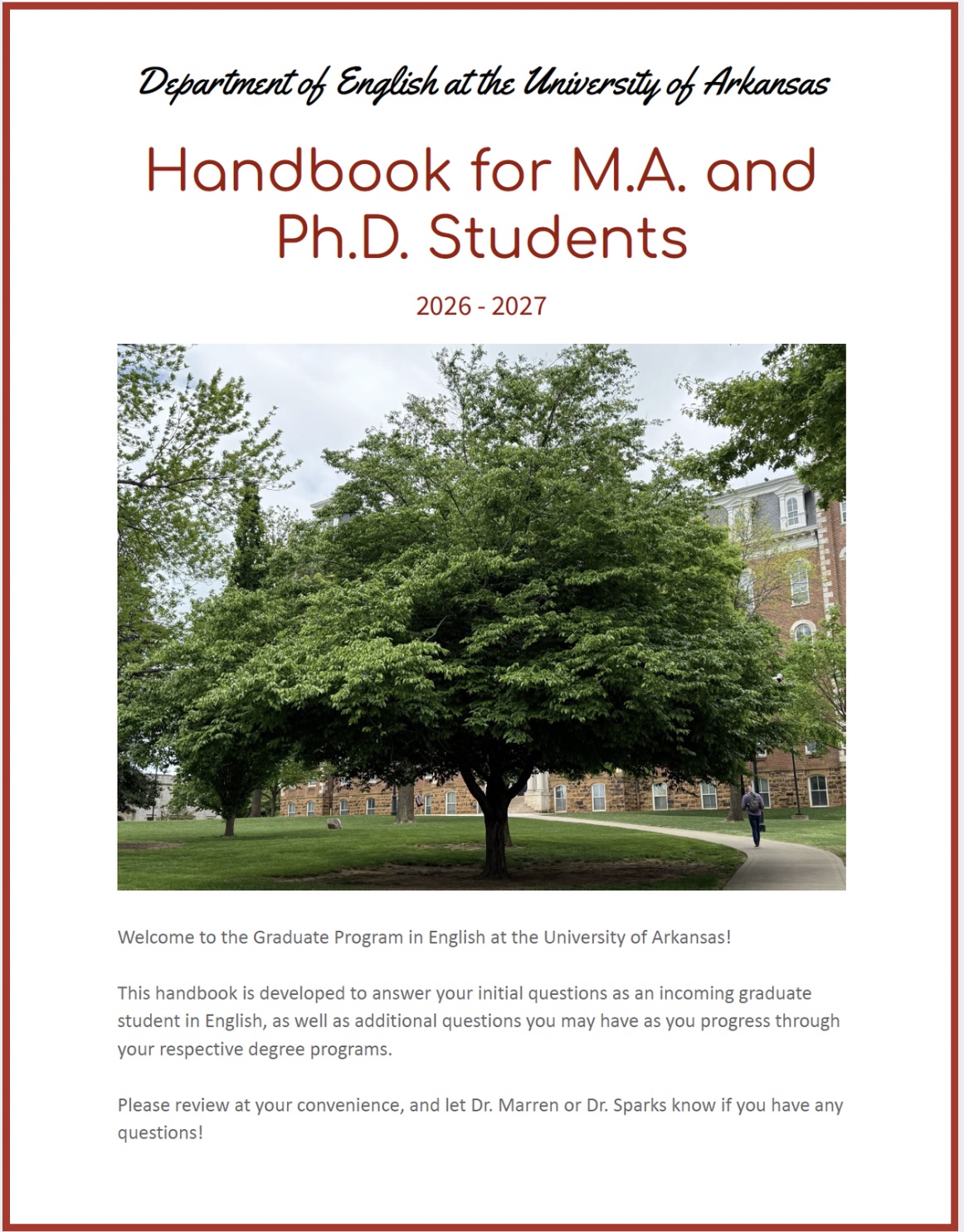 Handbook Cover 2026-2027